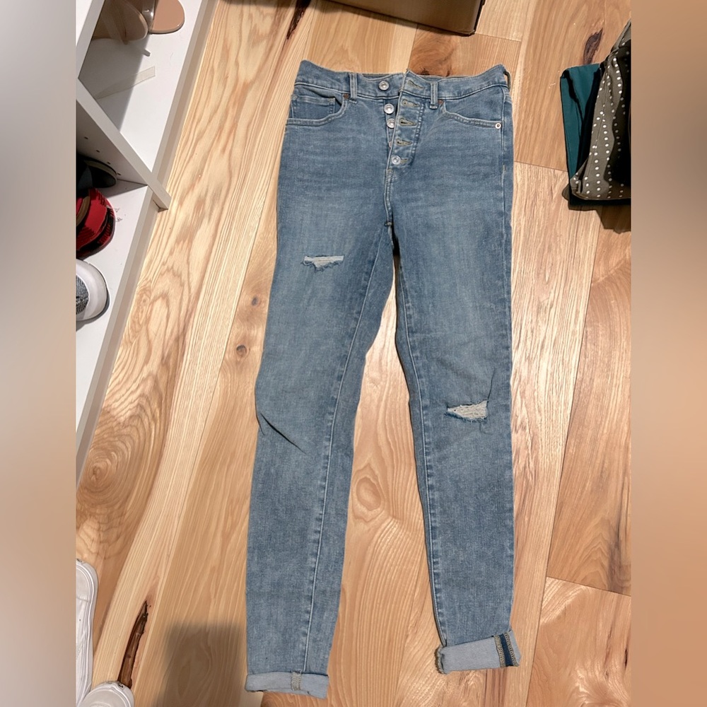 Skinny high rise jeans